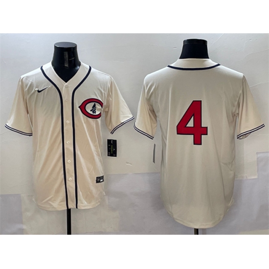 Men's Chicago Cubs 4 Pete Crow-Armstrong Cream Field of Dreams Cool Base Stitched Baseball Jersey