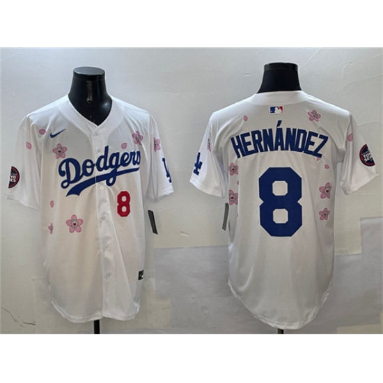 Men's Los Angeles Dodgers 8 Enrique Hern