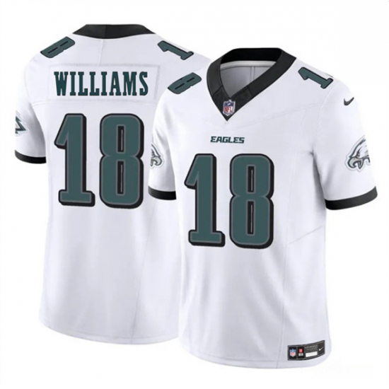 Men's Philadelphia Eagles 18 Avery Williams White 2024 New F.U.S.E. Vapor Untouchable Limited Football Stitched Jersey