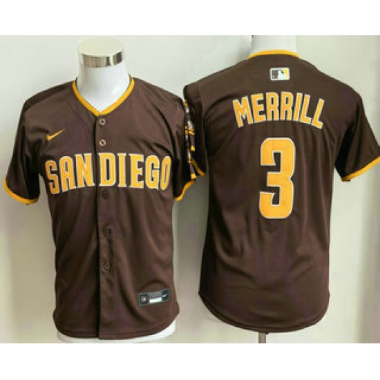 Youth San Diego Padres 3 Jackson Merrill Brown Limited Jersey
