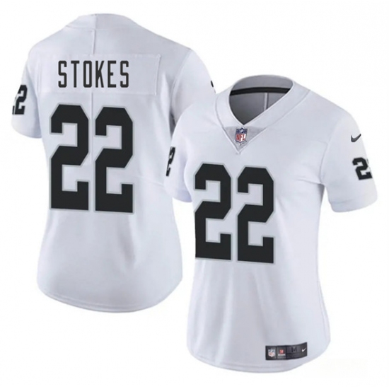 Women's Las Vegas Raiders 22 Eric Stokes White 2025 Vapor Football Stitched Jersey(Run Small)