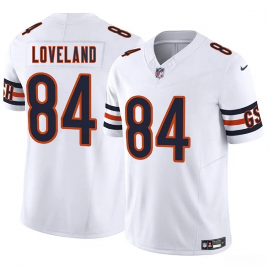 Men's Chicago Bears 84 Colston Lovelandr White 2025 Draft F.U.S.E. Vapor Untouchable Limited Football Stitched Jersey