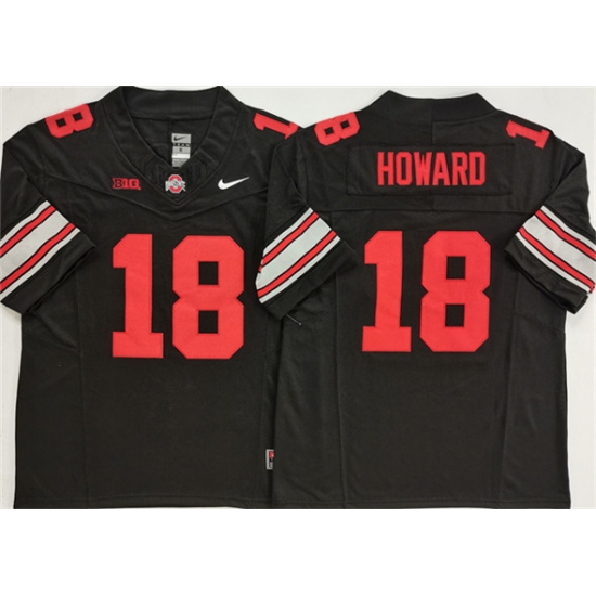 Men's Ohio State Buckeyes 18 Will Howard Black 2025 F.U.S.E. Limited Stitched Jersey
