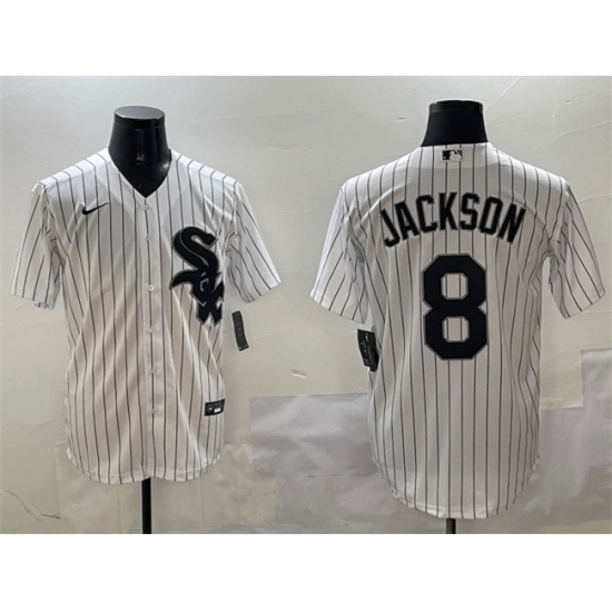Men's Chicago White Sox 8 Bo Jackson White Cool Base Stitched Baseball Jersey