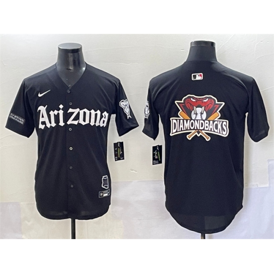 Men's Arizona Diamondbacks Team Big Logo Black 'Gothic Desert Fang Edition' Vapor Premier Limited Stitched Baseball Jersey