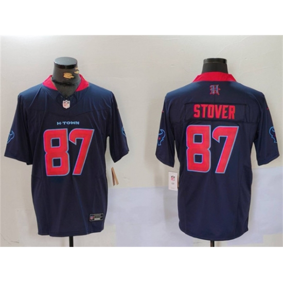 Men's Houston Texans 87 Cade Stover Navy 2nd Alternate F.U.S.E. Vapor Limited Football Stitched Jersey