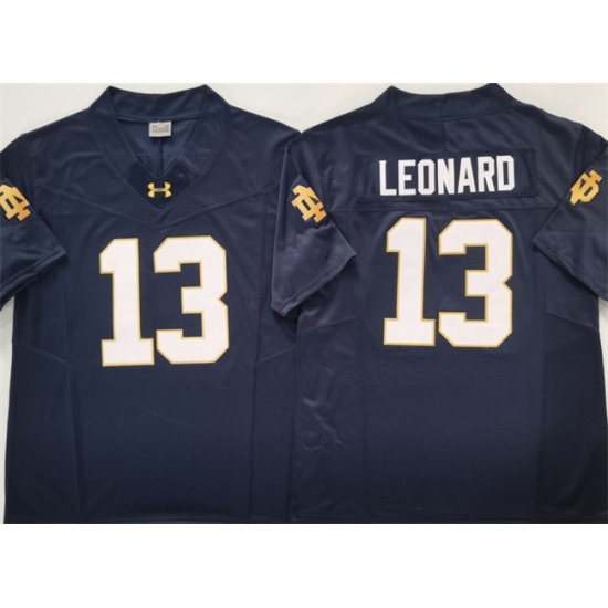 Men's Notre Dame Fighting Irish 13 Riley Leonard Navy 2025 F.U.S.E. Limited Stitched Jersey