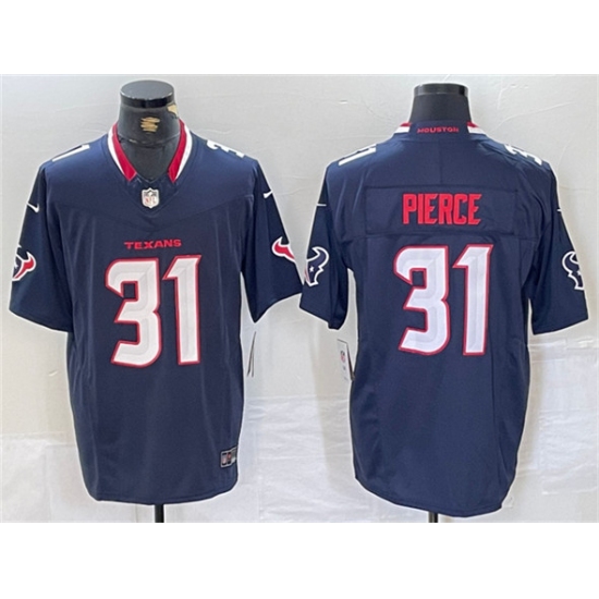 Men's Houston Texans 31 Dameon Pierce Navy F.U.S.E. Vapor Limited Football Stitched Jersey