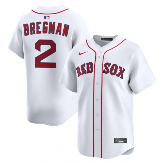 Men's Boston Red Sox 2 Alex Bregman White 2024 Home Limited Stitched Baseball Jersey