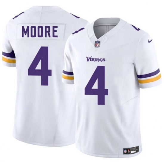 Men's Minnesota Vikings 4 Rondale Moore White 2025 F.U.S.E. Vapor Untouchable Limited Football Stitched Jersey
