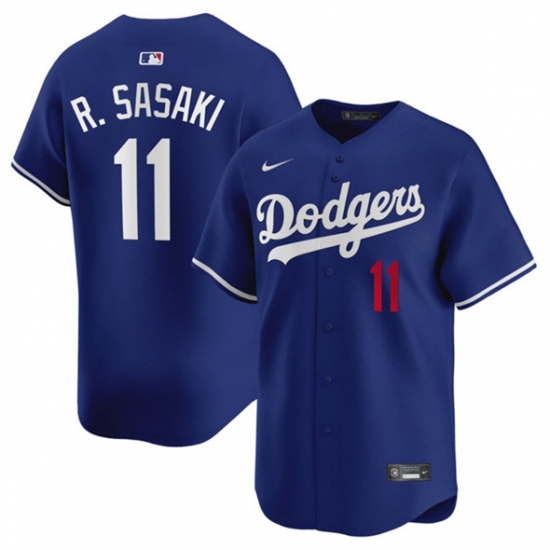 Men's Los Angeles Dodgers 11 Roki Sasaki Royal 2025 Alternate Limited Stitched Baseball Jersey