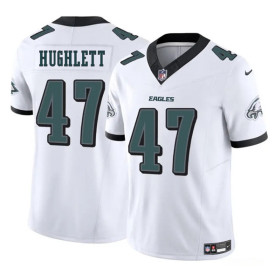 Men's Philadelphia Eagles 47 Charley Hughlett White 2025 New F.U.S.E. Vapor Untouchable Limited Football Stitched Jersey