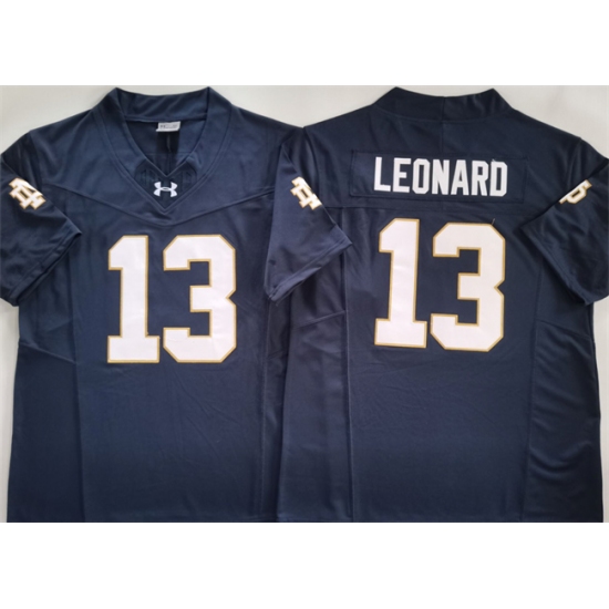 Men's Notre Dame Fighting Irish 13 Riley Leonard Navy 2024 F.U.S.E. Limited Stitched Jersey
