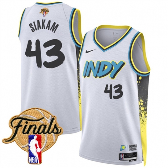 Men's Indiana Pacers 43 Pascal Siakam White 2024-25 City Edition Stitched Basketball Jersey