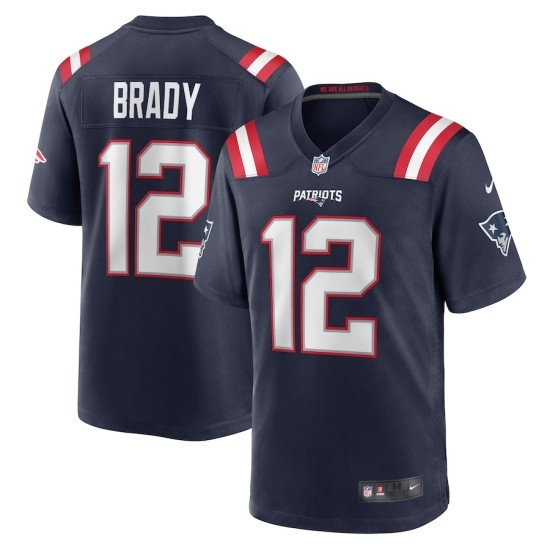 Men's New England Patriots 12 Nike Navy Game Retired Player Jersey