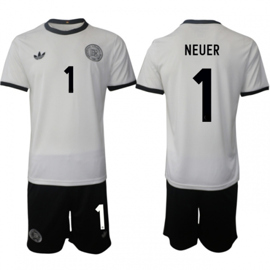 Men's Germany 1 Manuel Neuer White 2025 Home Soccer Jersey Suit