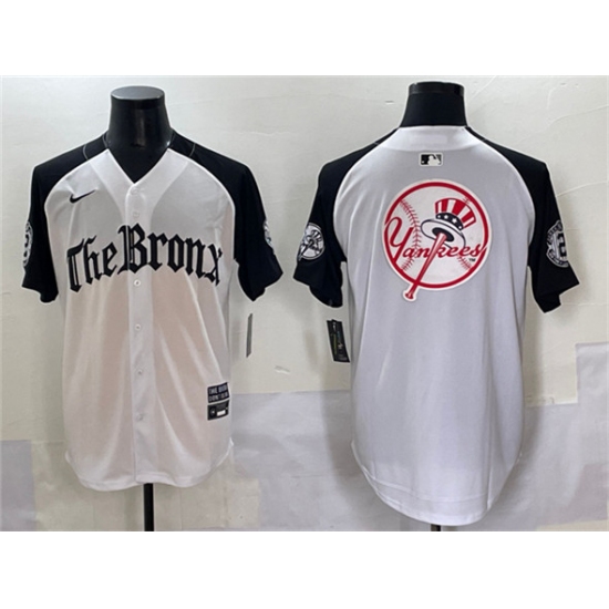 Men's New York Yankees Team Big Logo White Black 'Gothic Legacy Edition' Vapor Premier Limited Stitched Baseball Jersey