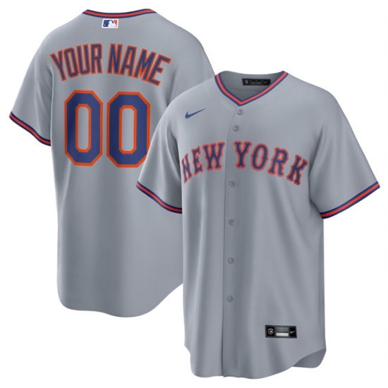 Men's New York Mets Active Player Custom Gray 2025 Limited Stitched Baseball Jersey