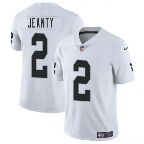 Men's Las Vegas Raiders 2 Ashton Jeanty White 2025 Draft Vapor Untouchable Limited Football Stitched Jersey
