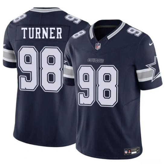 Men's Dallas Cowboys 98 Payton Turner Navy 2025 F.U.S.E. Vapor Untouchable Limited Football Stitched Jersey