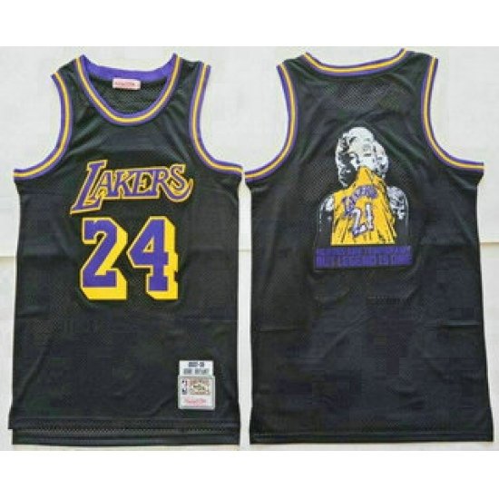 Men's Los Angeles Lakers 24 Kobe Bryant Black Marilyn Monroe Swingman Jersey
