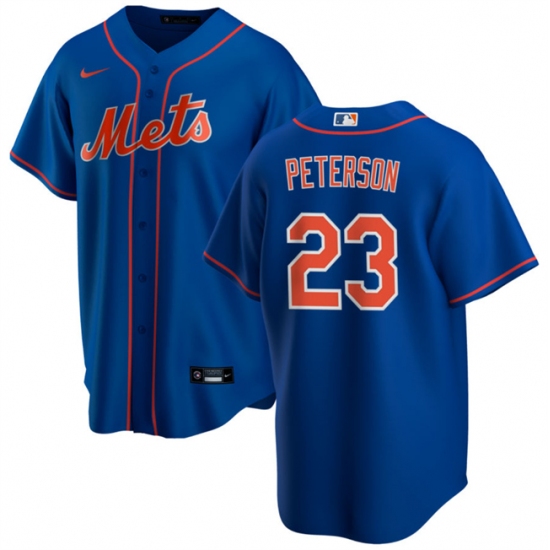 Men's New York Mets 23 David Peterson Royal Cool Base Stitched Baseball Jersey