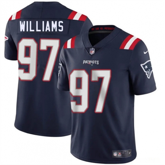 Men's New England Patriots 97 Milton Williams Navy 2025 Vapor Limited Football Stitched Jersey