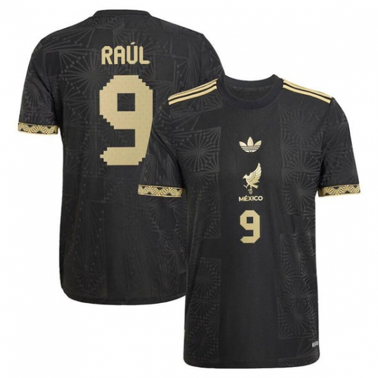 Men's Mexico 9 Raul Jimenez Black 2025 Soccer Jersey