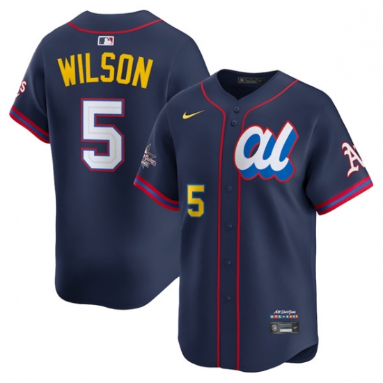 Men's American League 5 Jacob Wilson Navy 2025 All-Star Edition Limited Stitched Baseball Jersey