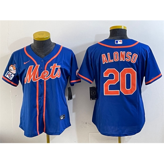 Women's New York Mets 20 Pete Alonso Royal 2025 Spring Training Cool Base Stitched Baseball Jersey(Run Small)
