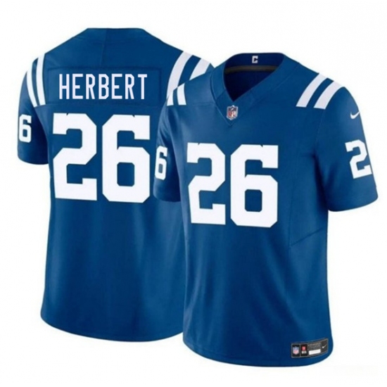 Men's Indianapolis Colts 26 Khalil Herbert Blue 2025 F.U.S.E. Vapor Limited Football Stitched Jersey