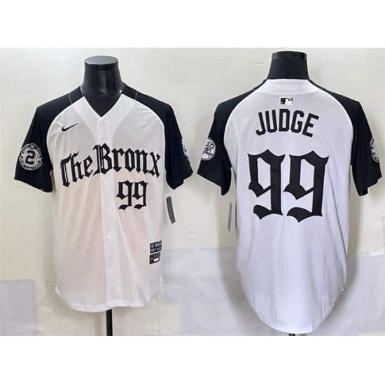 Men's New York Yankees 99 Aaron Judge White Black 'Gothic Legacy Edition' Vapor Premier Limited Stitched Baseball Jersey