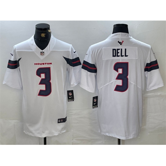 Men's Houston Texans 3 Tank Dell White Vapor Untouchable Stitched Football Jersey