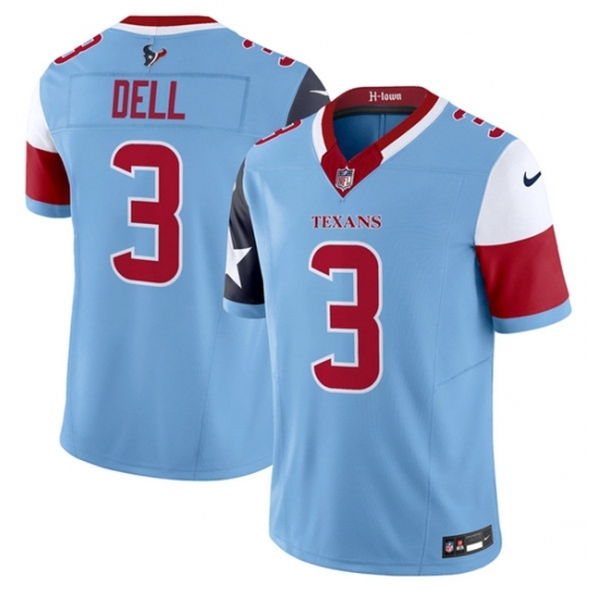 Men's Houston Texans 3 Tank Dell Blue 2024 F U S E V5 Limited Stitched Football Jersey