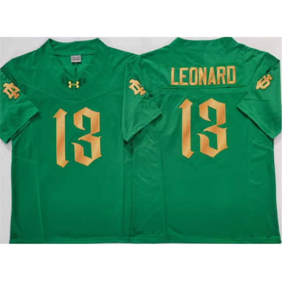 Men's Notre Dame Fighting Irish 13 Riley Leonard Green 2025 F.U.S.E. Limited Stitched Jersey