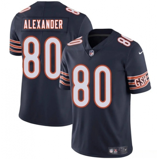 Men's Chicago Bears 80 Maurice Alexander Navy 2025 Vapor Football Stitched Jersey