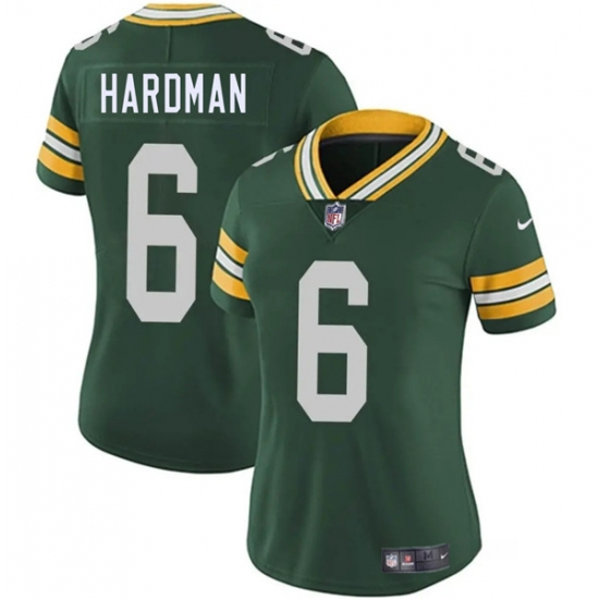 Women's Green Bay Packers 6 Mecole Hardman Green 2025 Vapor Untouchable Limited Football Stitched Jersey(Run Small)