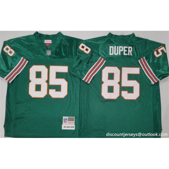 Men's Miami Dolphins 85 Mark Duper Aqua Throwback Stitched Football Jersey