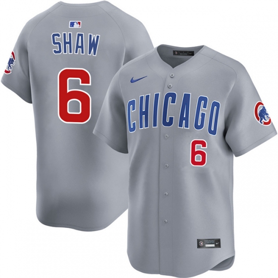 Men's Chicago Cubs 6 Matt Shaw Gray Limited Stitched Baseball Jersey