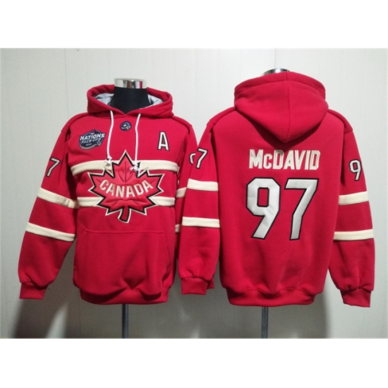 Men's Team Canada 97 Connor McDavid Red Ageless Must-Have Lace-Up Pullover Hoodie