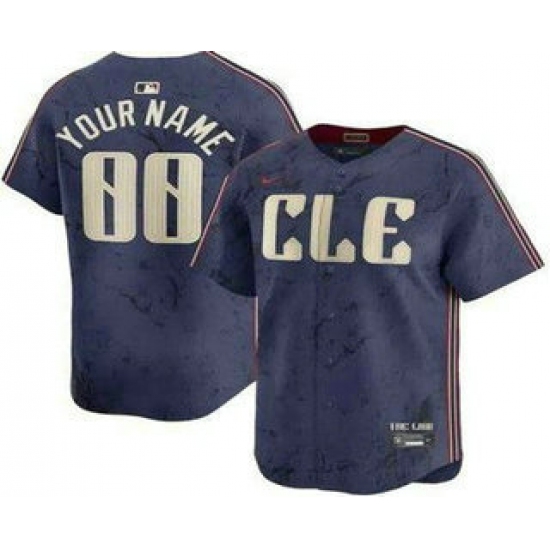 Men's Cleveland Guardians Customized Navy City Connect Limited Jersey