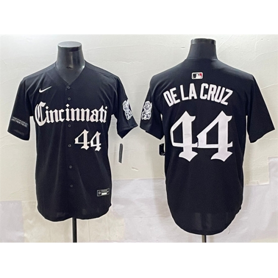 Men's Cincinnati Reds 44 Elly De La Cruz Black 'Gothic Queen City Edition' Vapor Premier Limited Stitched Baseball Jersey